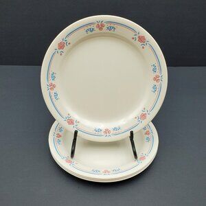 Corelle Embroidery Salad Bread Dessert Plates Corning Pink Blue Floral Plates